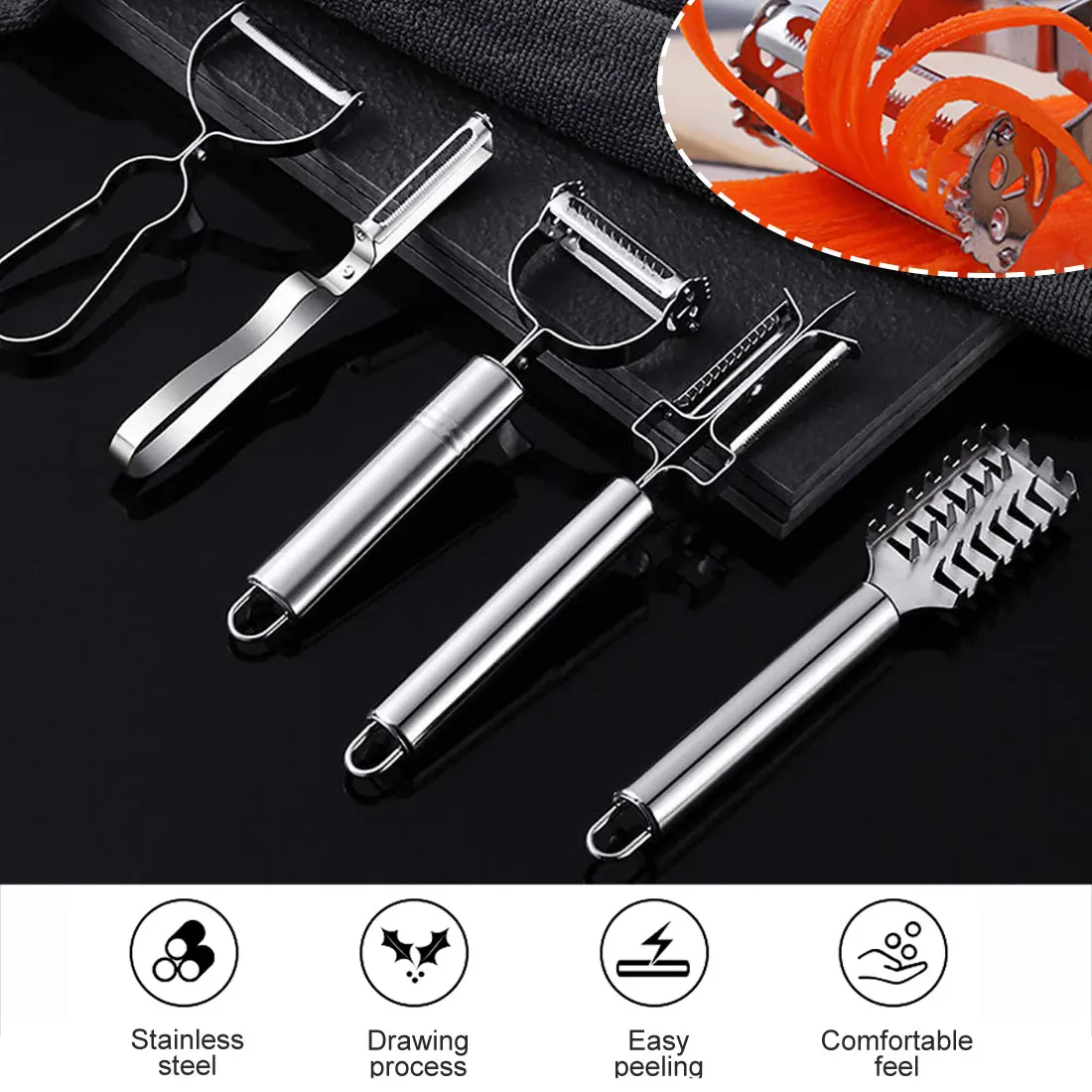 

Stainless Steel Multi-function Vegetable Peeler&amp-julienne Cutter Julienne Peeler Potato Carrot Grater Kitchen Tool