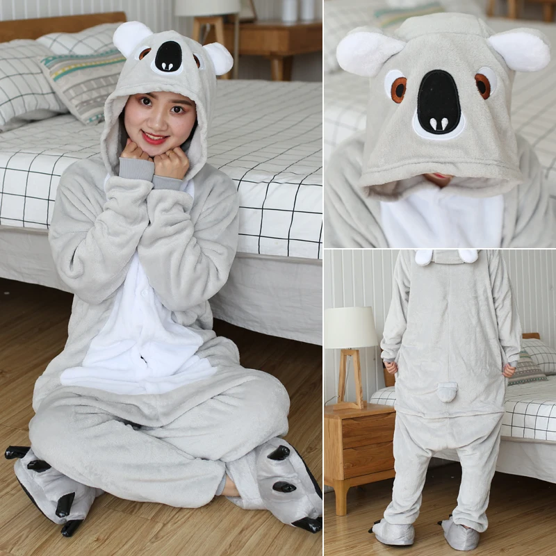 Зимняя Пижама с единорогом Kigurumi Ститч животными ползунки панда для женщин и