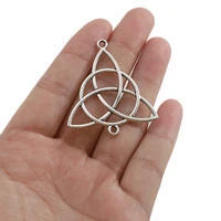10pcs silver color keltic knot triquetra charms beads connectors for diy bracelet jewelry findings making