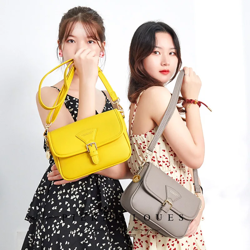 

Designer Bag 2020 Ladies New PU Leather Solid Color Shoulder Bag Lady Messenger Bag Simple Fashion Lady Shoulder Cross Bag