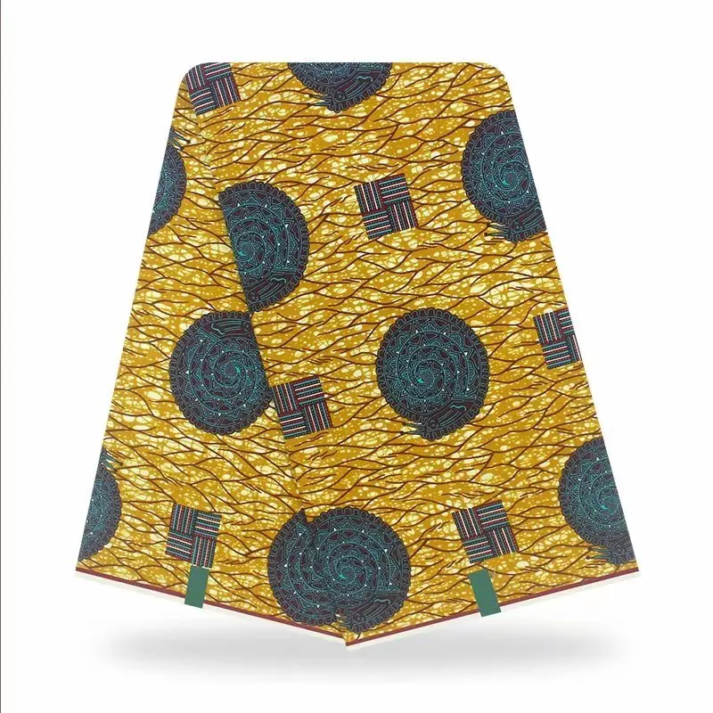 

2021 Batik fabrics 6 yards High Quality African100% Cotton Fabric African Printed wax cloth ankara fabric african real wax F3-26
