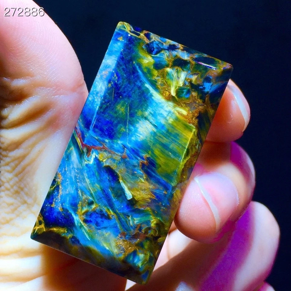 

Genuine Natural Blue Pietersite Water Drop Pendant Namibia 41.4/22/9mm Women Men Cat Eye Jewelry AAAAAA