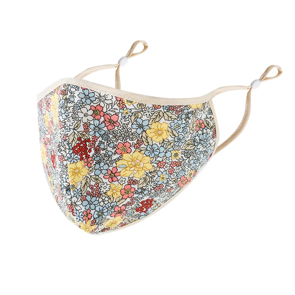 Маски Мультяшные с цветочным принтом многоразовые фильтры Pm2.5 маска для лица