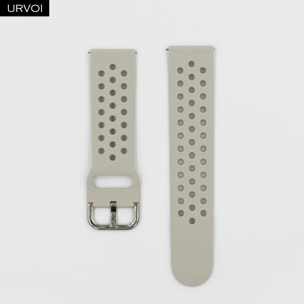 Vintage white URVOI силиконовой лентой для Galaxy Watch Active/42/46 мм шестерни ремешок для спортивных часов для HUAWEI GT быстроразъемные контакты мягкий сменный 20/22 мм - Цвет ремешка: Vintage white