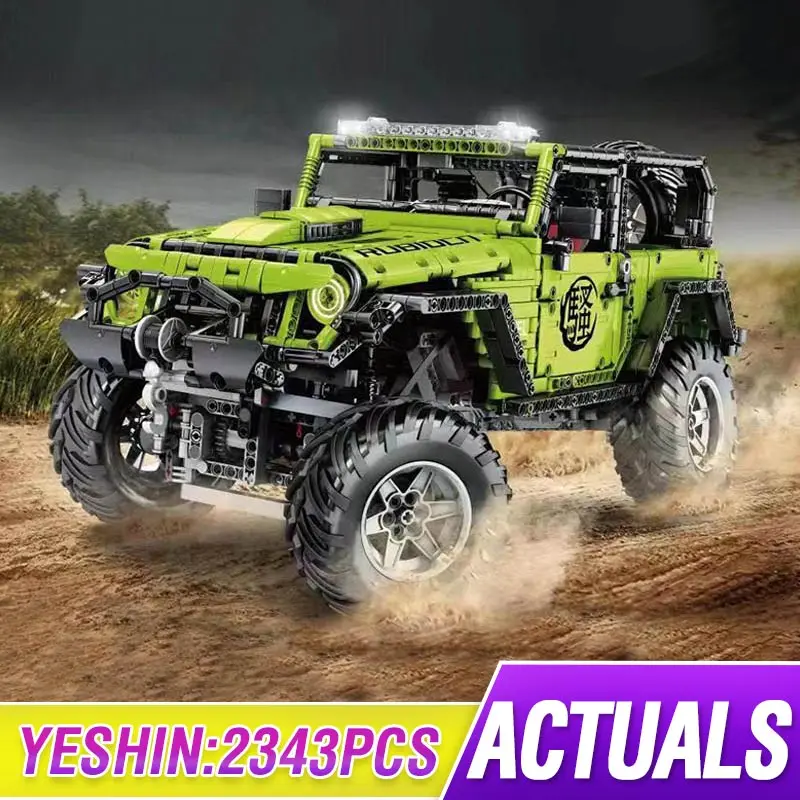 Высокотехнологичная Модель автомобиля игрушки совместимая с MOC 5140 зеленый Jeeped SUV