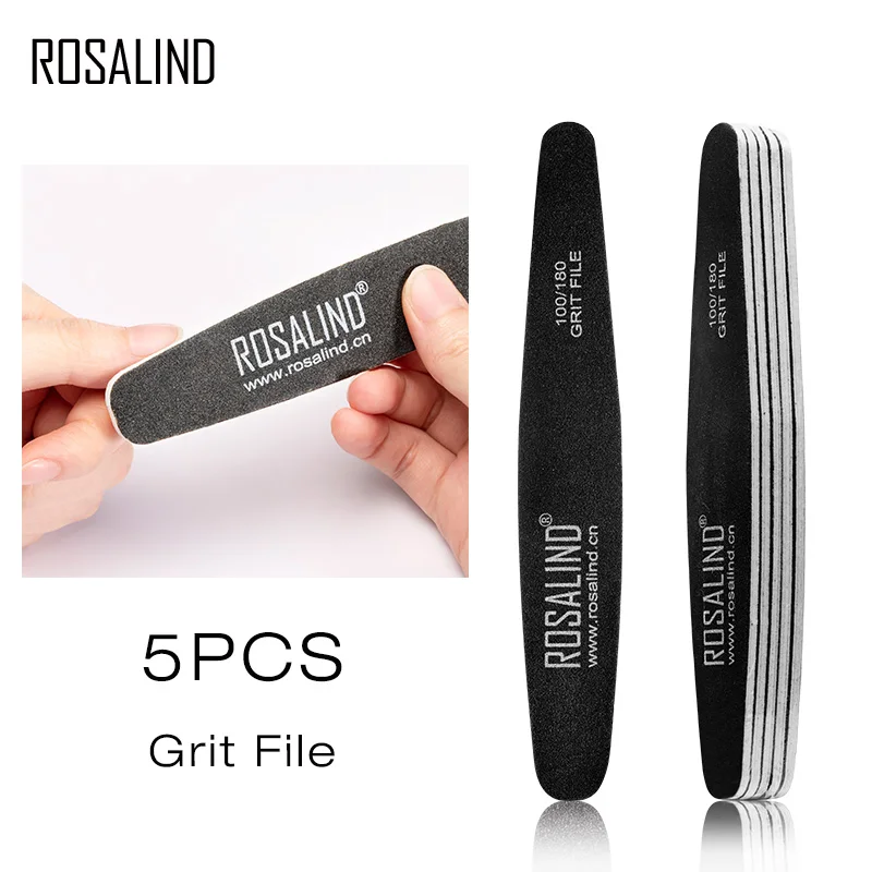 ROSALIND Nail Files For Manicure Buffer Pulishing Tools Semi Permanent Sponge Buffering Sanding Block Gel Art | Красота и здоровье