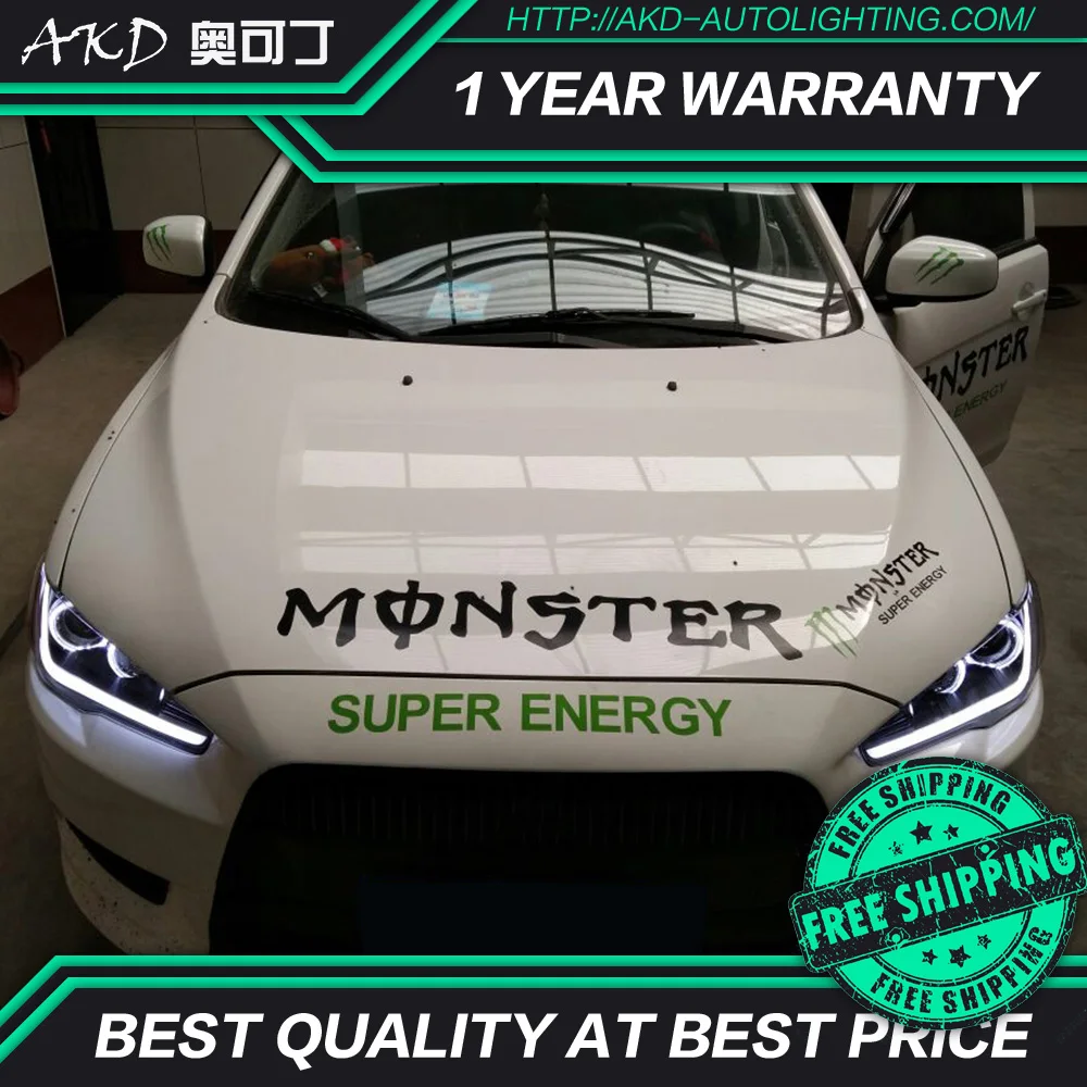 AKD тюнинг автомобильных фар для Mitsubishi Lancer EX 2008 2016 светодиодные фары DRL ходовые