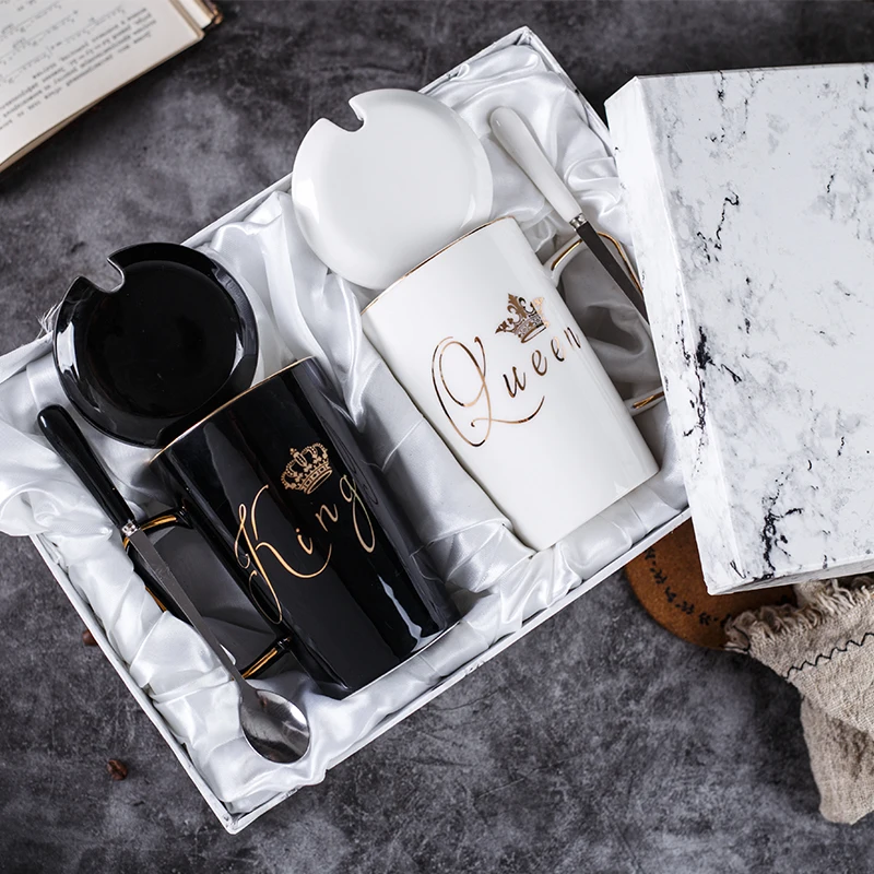 Высокое качество 420 мл Керамика кружка Золотая офис Кофе чашка с ложкой и губ