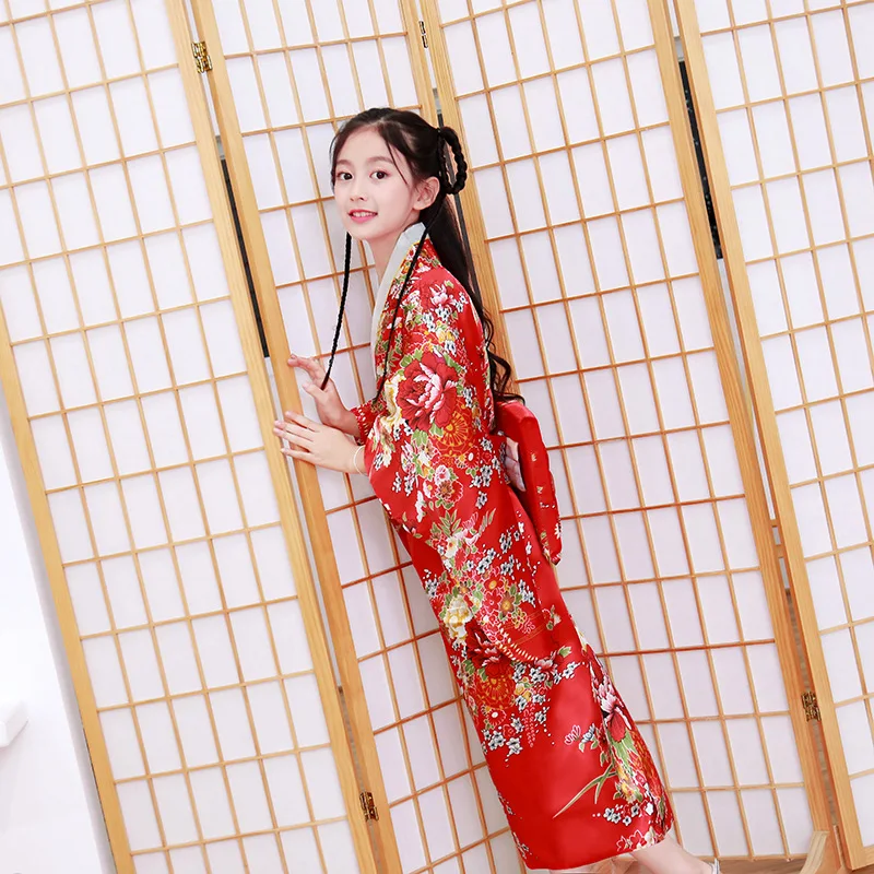 Платье для девочек наряды маленьких одежда кимоно халат традиционный японский