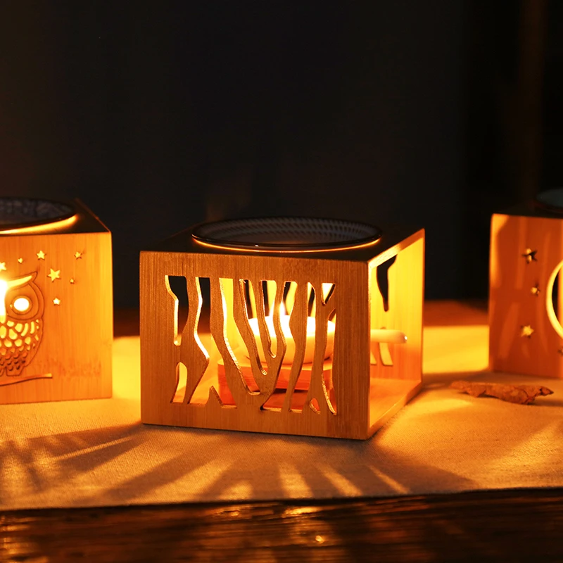 Дерево благовония держатель лампы в форме свечи горелки Творческий масло воск