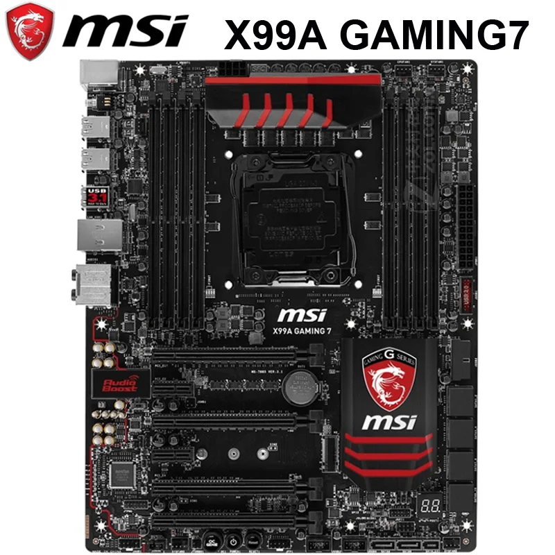 Материнская плата MSI X99A GAMING 7 Intel X99 LGA 2011-V3 DDR4 128 ГБ PCI-E 3 0 USB3.0 M.2 для настольного ПК