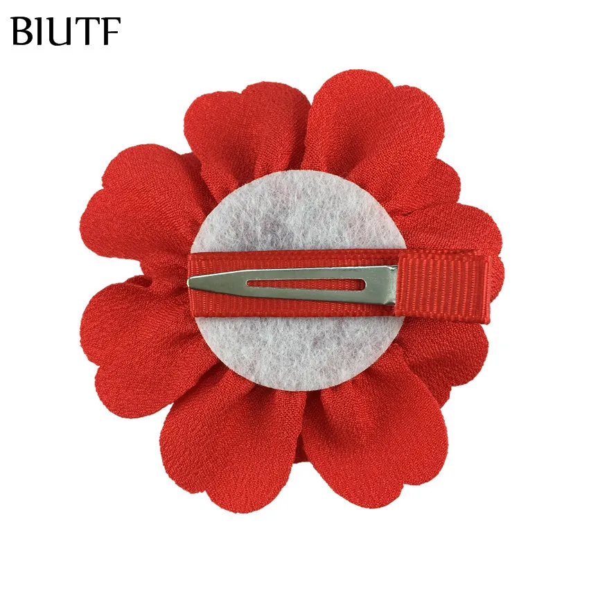 100 шт./лот оптовая продажа шикарный тканевый цветочный принт с/без заколки для