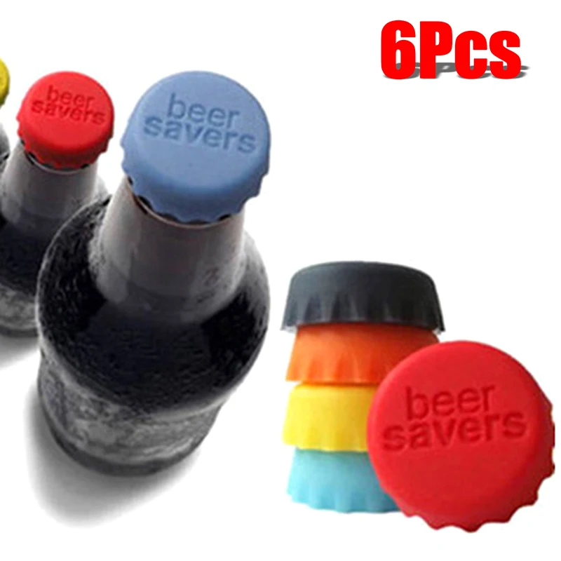 6 шт Силиконовая бутылка для пива Кепки повторное использование Практические