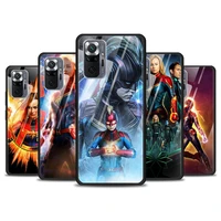 captain marvel for xiaomi redmi note 10 pro max 10s 9t 9s 9 8t 8 7 pro 5g luxury tempered glass phone case cover