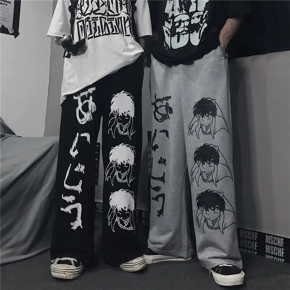 

Harajuku Woman Pants Japanese Pattern Hip Hop Pants for Women Wide Leg Pant Women Men Jogger Women Pants Casual Oversize Pants