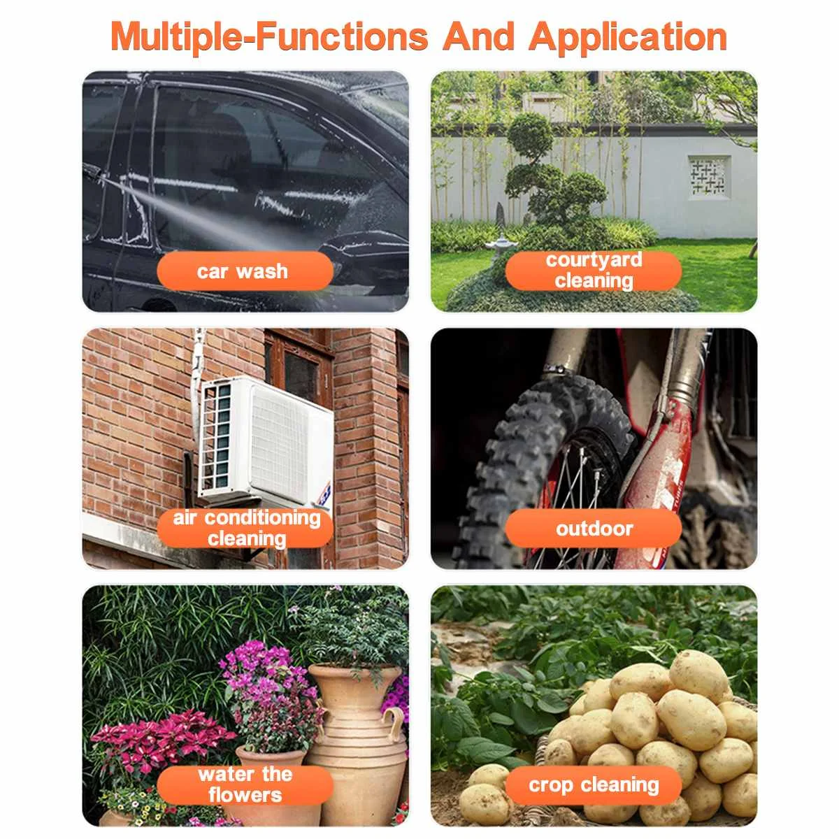 Купить Беспроводной мойщик автомобиля, портативный ручной водяной пистолет для мойки автомобиля, генератор пены для мойки высокого давления