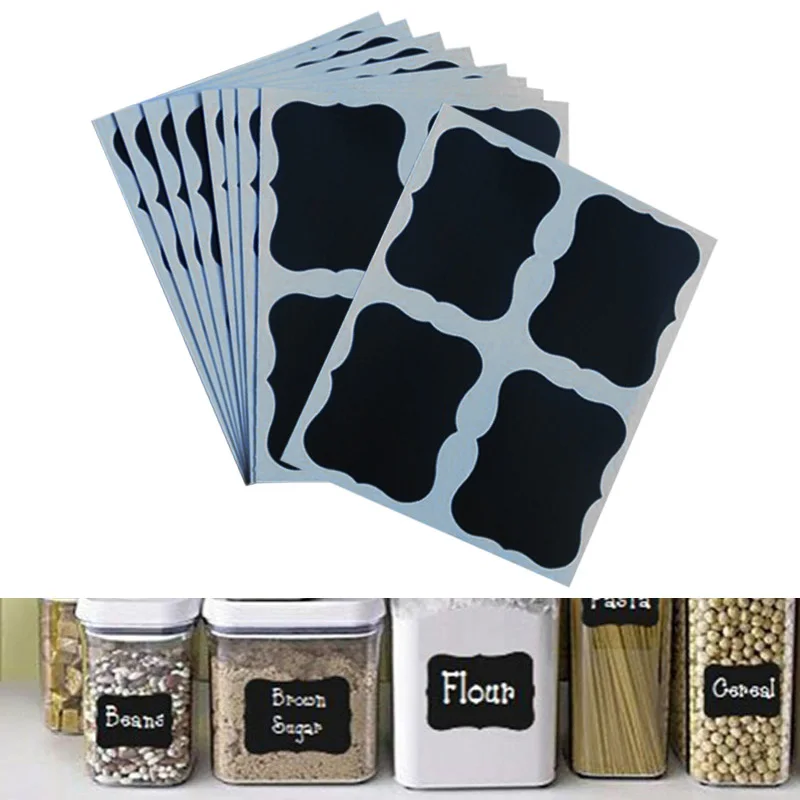 

36 Pcs/Set Blackboard Stickers Craft Kitchen Jar Organizer Can Labels Chalkboard Black Board Sticker Home Decor Stickers H-best