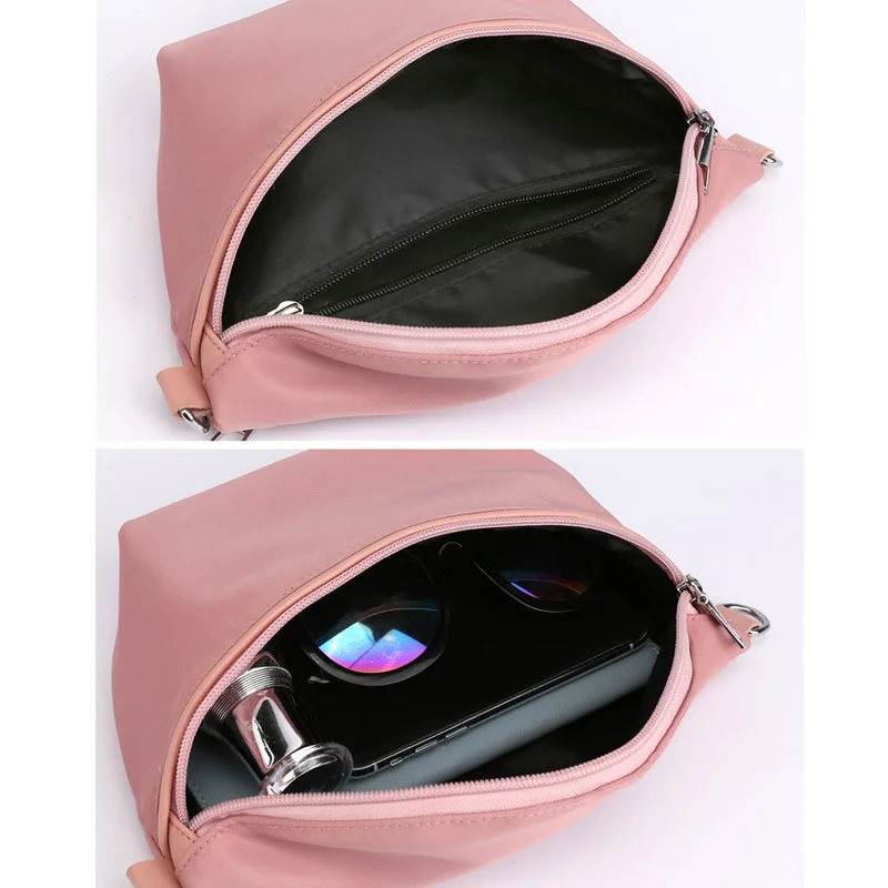 Женская сумка-клатч розовая однотонная из ткани Оксфорд с ремешком на запястье |