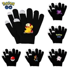 Трикотажные перчатки Pokemon Pikachu Gengar зимние шерстяные мужские осенне-зимние теплые женские перчатки Мультяшные лыжные перчатки для сенсорного экрана с аниме