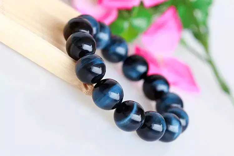

Natural South African Blue Tiger Eye 6 Crystal Stone Eagle Eye Cat Eye Effect Quality Blue Tiger Eye Bracelet Jewelry
