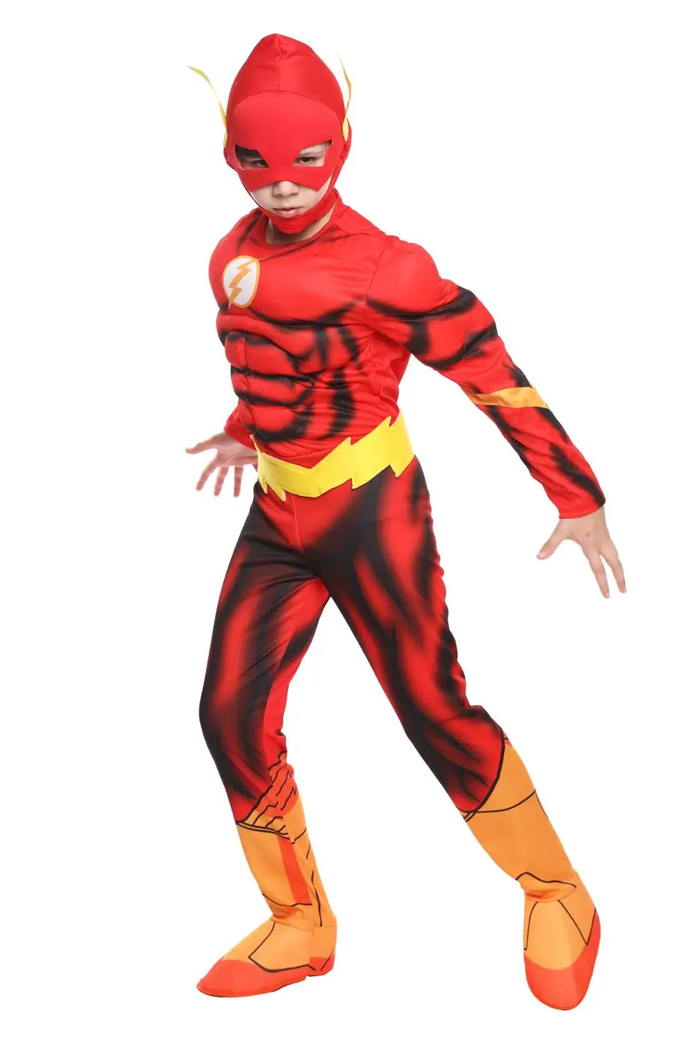 Флэш фэнтези мускульный костюм супергероя малыш комиксы кино карнавал хэллоуин