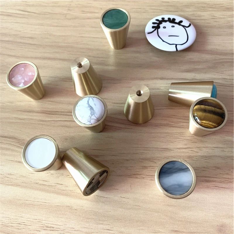 LCH скандинавский стиль твердая латунь инкрустированная розовым черным мрамором