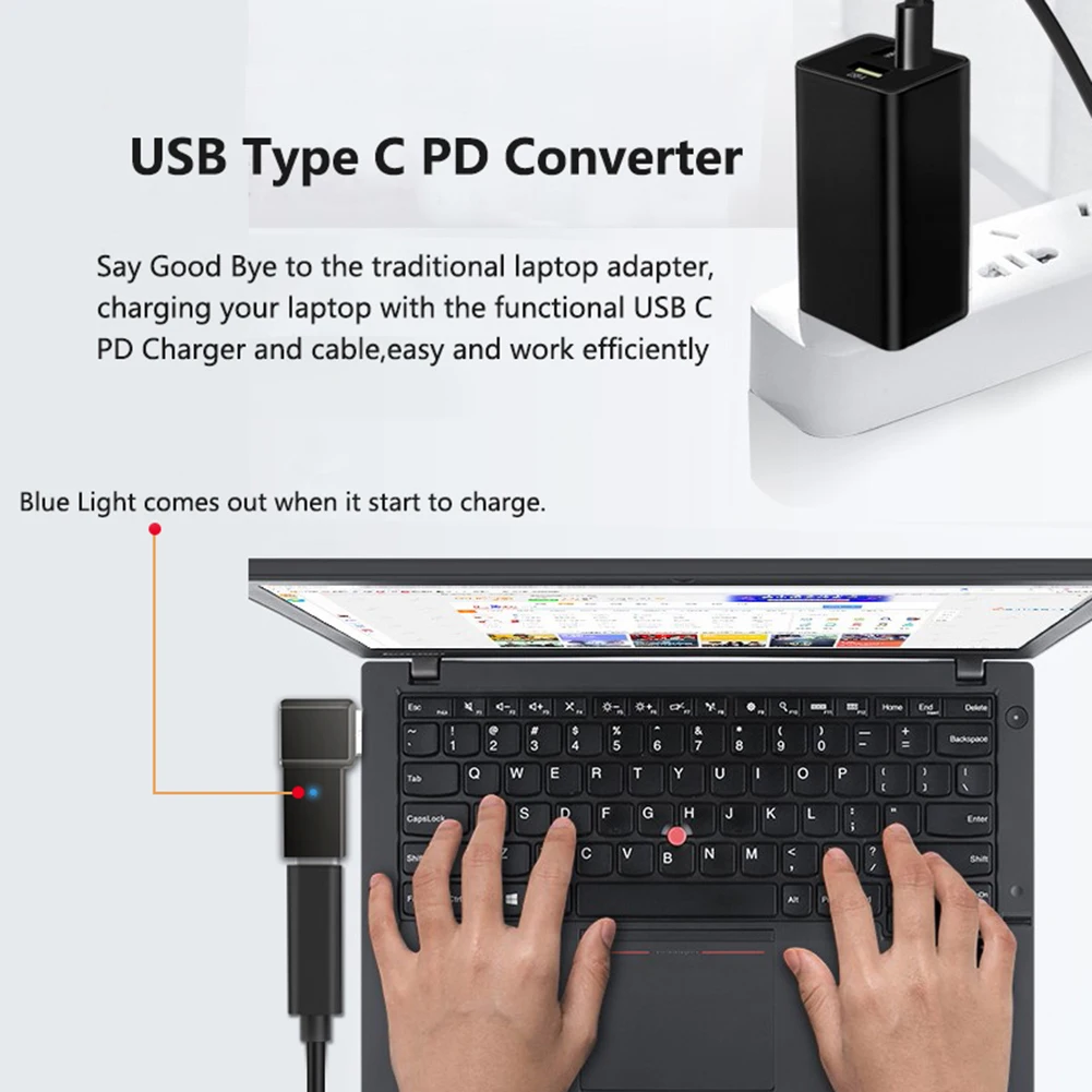 Адаптер питания PD 100 Вт для ноутбука разъем USB Type-C Мама-папа постоянного тока