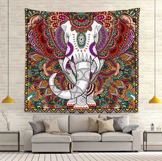 

Simsant Indian Bohemian Elephant Tapestry Hippie Meditation Wall Hanging Tapestries for Living Room Bedroom Home Dorm Decor