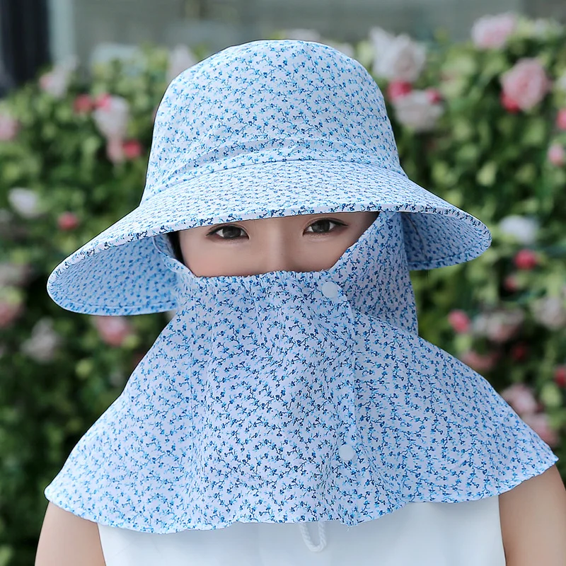 

2021 New Summer Sun Hat Beach Hat Cycling UV Protection Sunscreen Unisex Hat Flower Camouflage Sun Hat