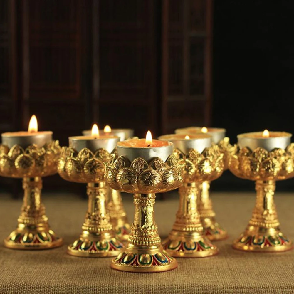 

Alloy Lotus Flower Metal Candle Holders Feng Shui Home Decor Small Tealight Candle Stand Holder Buddhism Candlesticks