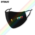 Маска для лица Pac Man с фильтрами, неодноразовая моющаяся дышащая водонепроницаемая Пылезащитная маска, не одноразовая