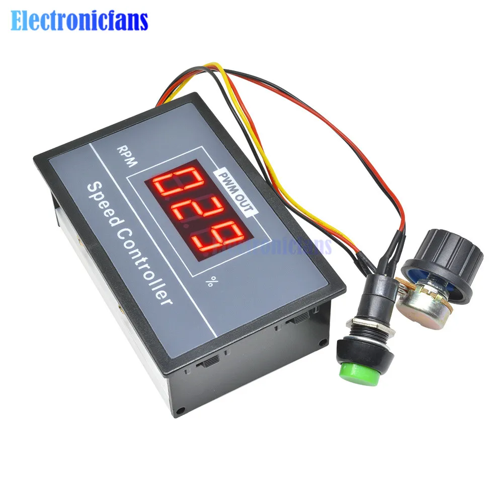 30A DC 6V 12V 24V 48V PWM Motor Speed Controller LED Digital Display 0~100% adjustable Voltage Regulator W/ Potentiometer Switch |