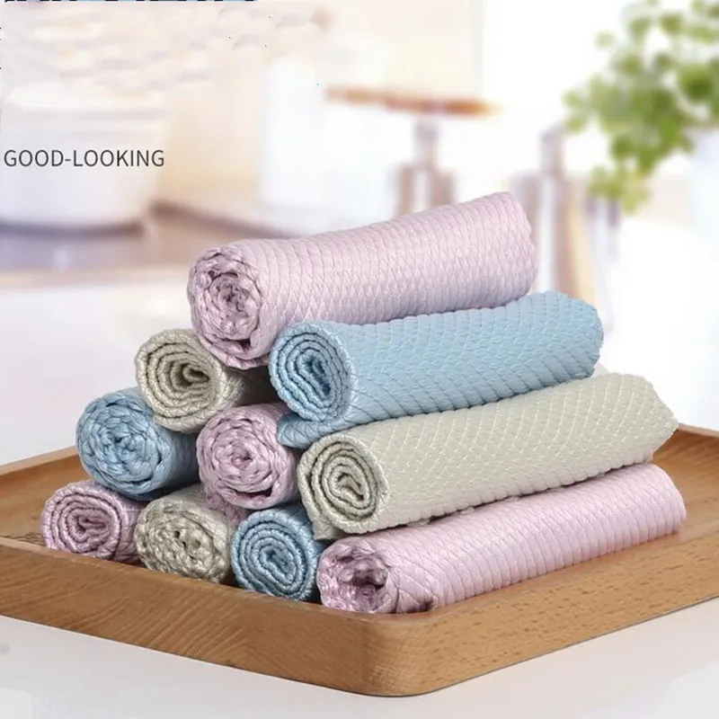 

10Pcs Fish Scale Microfiber Polishing Cleaning Cloth,Kitchen Dish Towels Household Cleaning Tools Window Mirrors Lint Free Towel