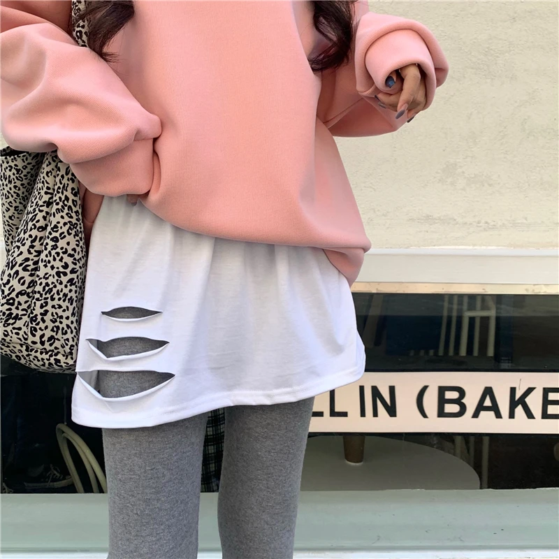

Hot Sale Women Hem Bottoming All-match 2022 Autumn And Spring Solid Casual Loose Skirts Split Short Skirt