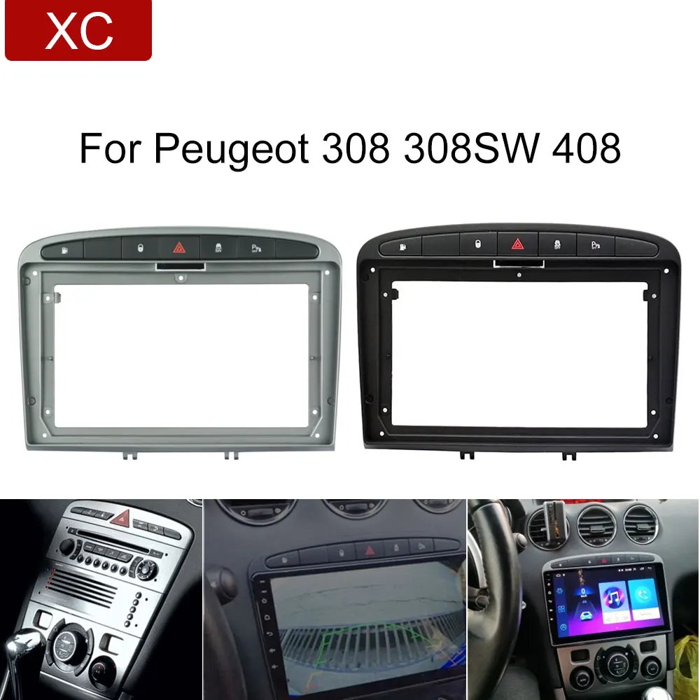 

9 Inch 2Din Car DVD Frame Kit Fascia for PEUGEOT 408 308 RD4 RD5 2007-2013 Stereo Fascias Panel Dash Mount Installation