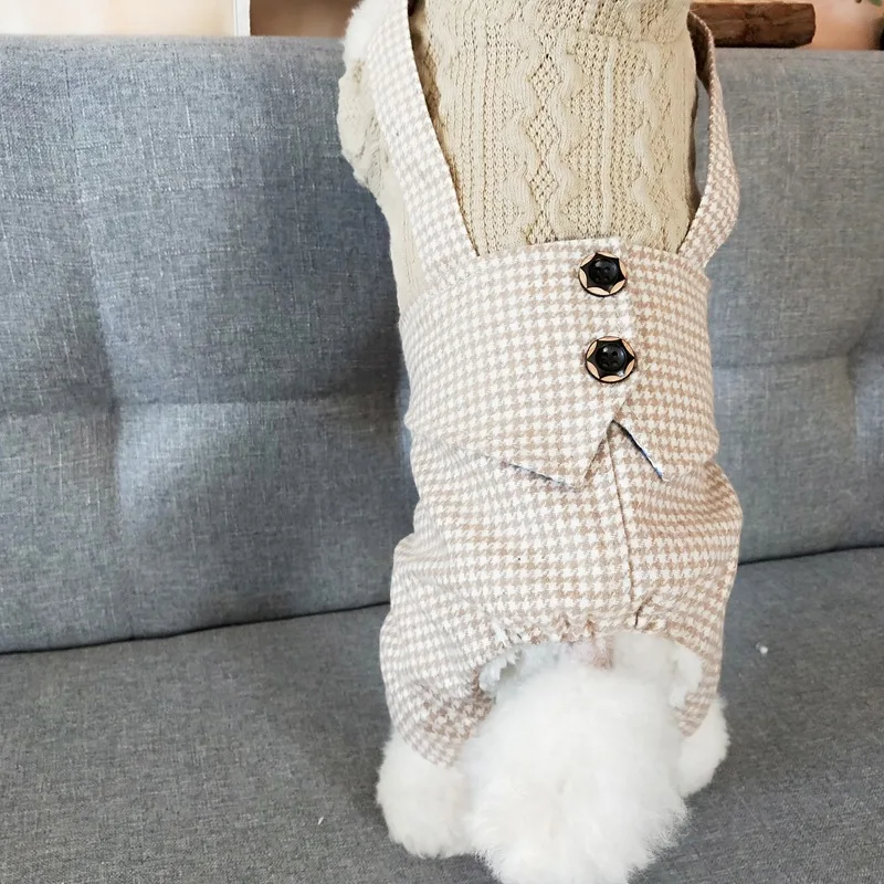 Маленькая собака кошка гусиная лапка Толстовка пальто собака Pet Jumpuit теплая зимняя одежда для домашних животных 5 размеров 3 цвета