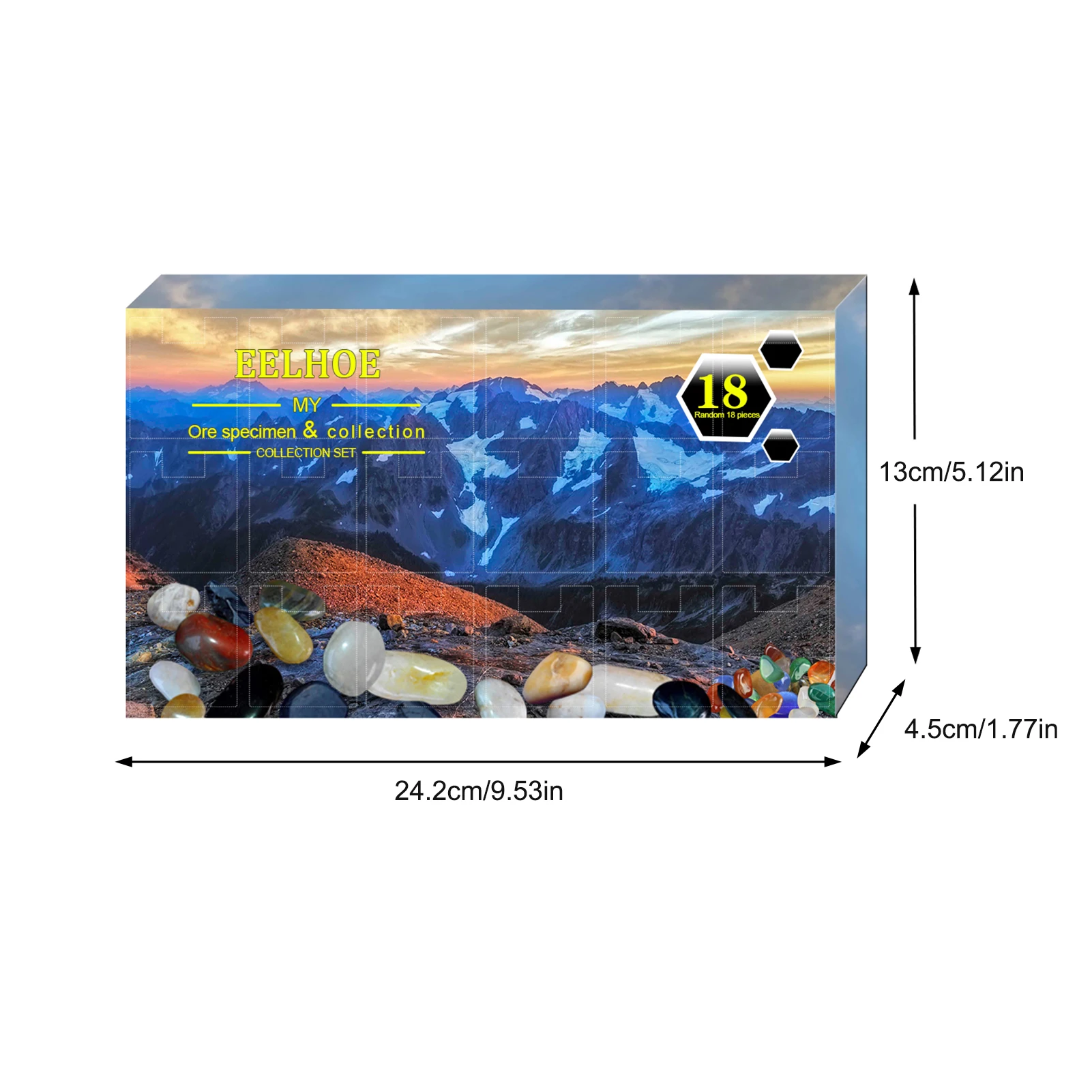 

18Pcs/Lot New Rock Mineral Collection Activity Kit Ore And Rock Collection Gift Box Home Decor