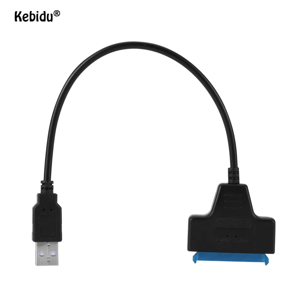 

Kebidu USB 2,0 к SATA 22Pin адаптер кабель 480 Мбит/с SATA 22Pin USB 2,0 кабель для передачи данных для 2,5 дюймового SSD