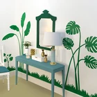 Большой Бохо пальмовый лист Природный стикер стены спальни кухни банановый лист пальма и листья монстеры Наклейка на стену Детская комната винил