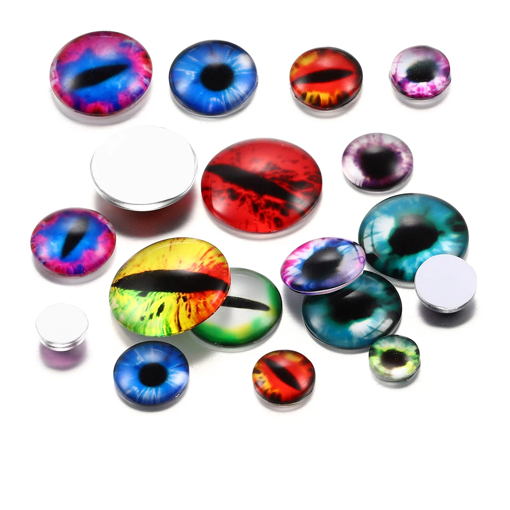 

20PCS/Lot 8 10 12 14 20mm Mix Colors Glass Cabochon Dome Cover DIY For Pendant Ring Jewelry Making Supplies Accessories Finding