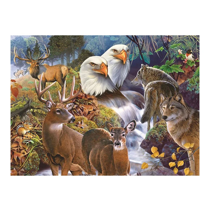 

5D DIY Diamond Painting Eagle Wolf Deer Diamond Embroidery Animal Scenery Full Cross Stitch Mosaic Rhinestones Home Decor Gifts