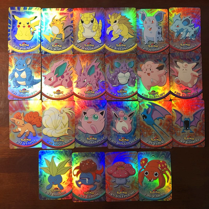 46 шт. карты Pokemon из радужной фольги наборы Topps серии флэш карта игровая коллекция
