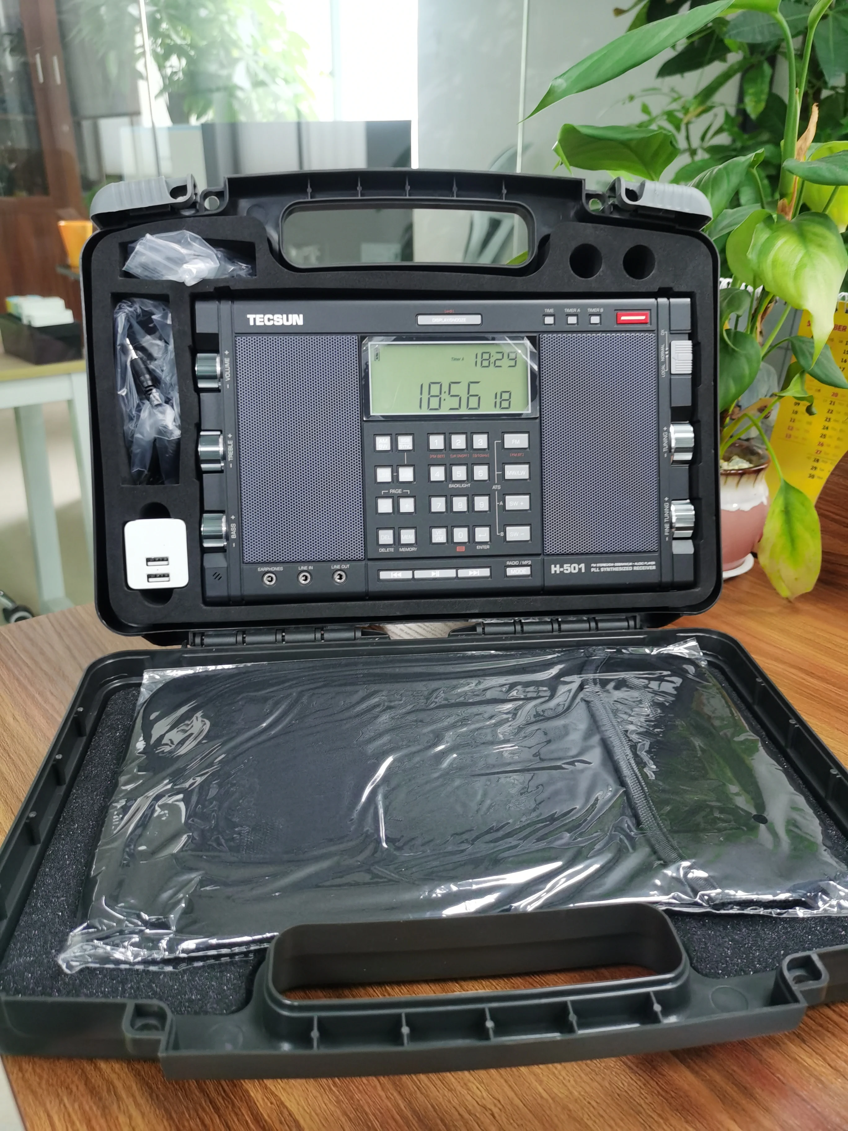 Tecsun H 501 стерео радио портативный Полнодиапазонный двойной динамик Цифровая