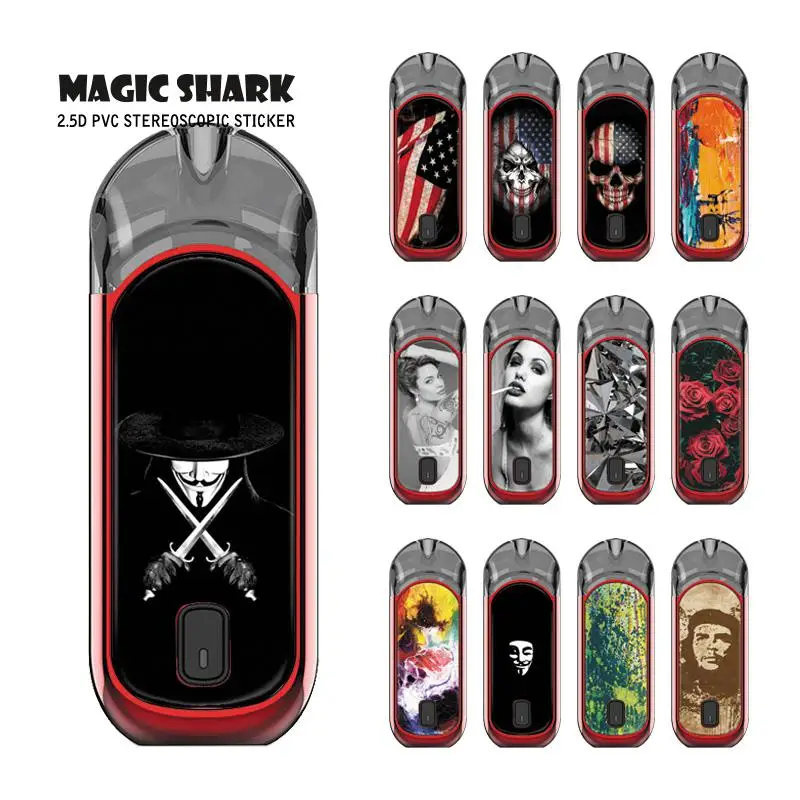 Чехол-наклейка Magic Shark V для Vendetta США флага живописи черепа цветка вейпа пленка TEROS