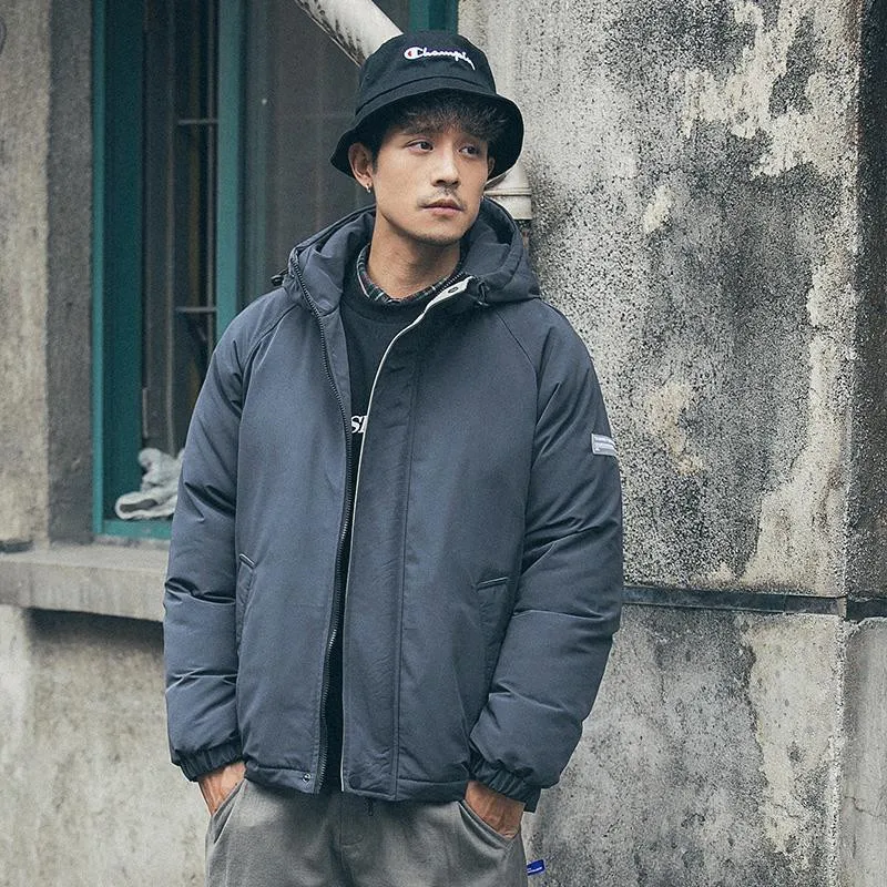 Men Parkas Warm Mens Winter Coat Man Winter Jacket Solid Zipper Pocket Trench Cotton Hoody Parkas Male 2021 Clothing