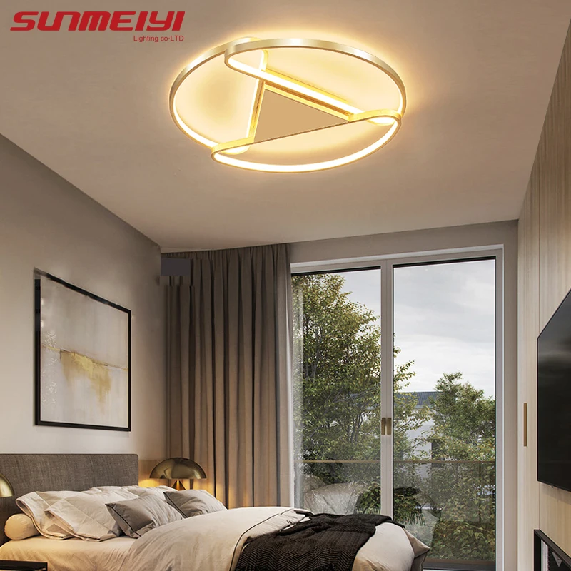 Роскошный светодиодный потолочный светильник минималистичный Золотой