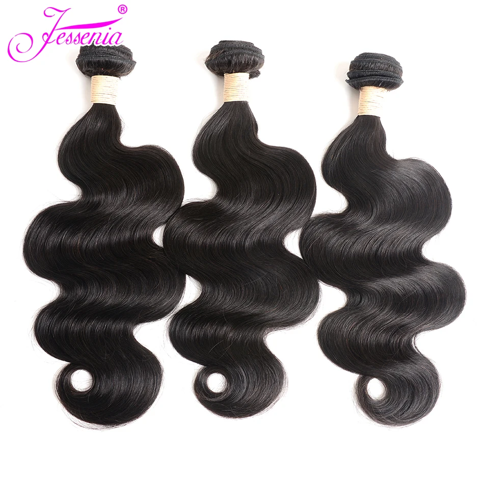 Перуанские пучки волос с закрытием перуанские объемные волнистые 3 пучка не Реми