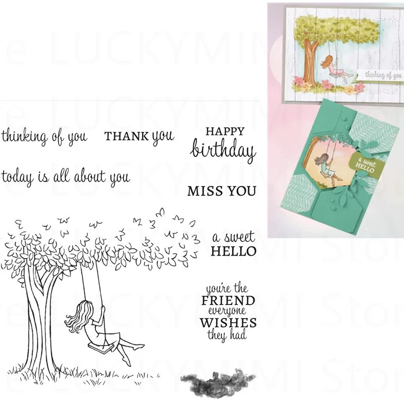 

Tree Pattern Metal Cutting Dies And Clear Stamps For DIY Scrapbooking Decoration Craft Greeting Card Embossing Stencil 2022 New