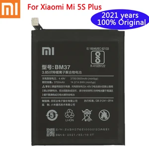 2021 years xiaomi 100 original battery bm37 3800mah for xiaomi mi 5s plus mi5s plus high quality bm37 replacment phone battery free global shipping