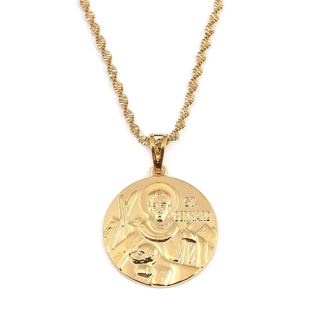 Ожерелье с подвеской Святого Бернара золотого цвета|Подвески| |